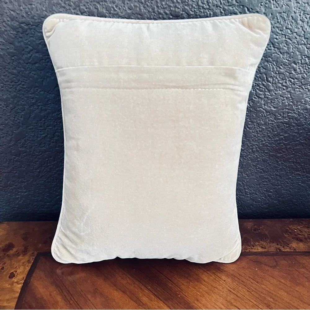 Vtg Wool Needlepoint Petit Point Pillow Mother Child Velvet Lillian Vernon.